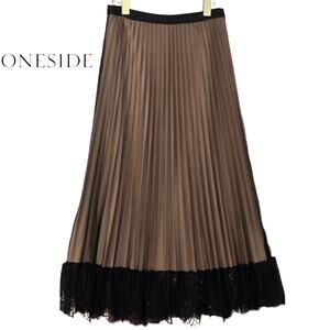 Womens Shein Tan Lace Pleated Dress Sz. Medium US 6